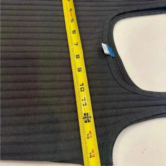 Old Navy charcoal gray ribbed fitted tank dress size medium - Picture 5 of 8